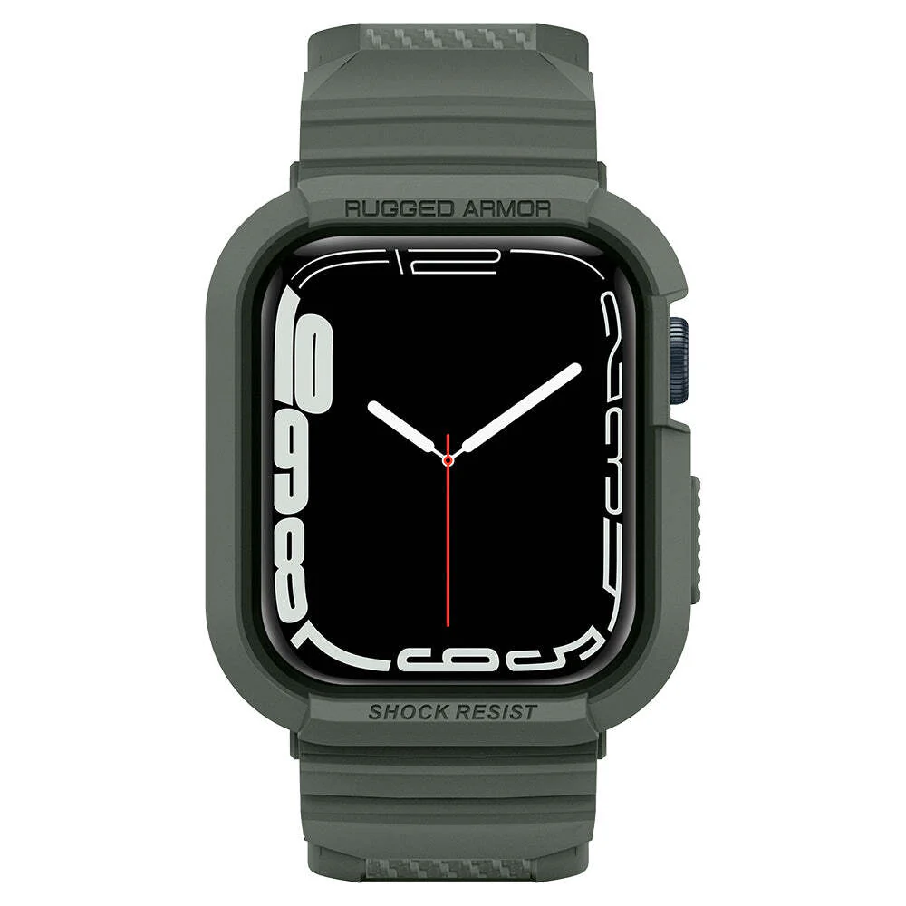 Spigen Apple Watch 41mm 40mm Rugged Armor Pro Case (Military Green) - Image 3