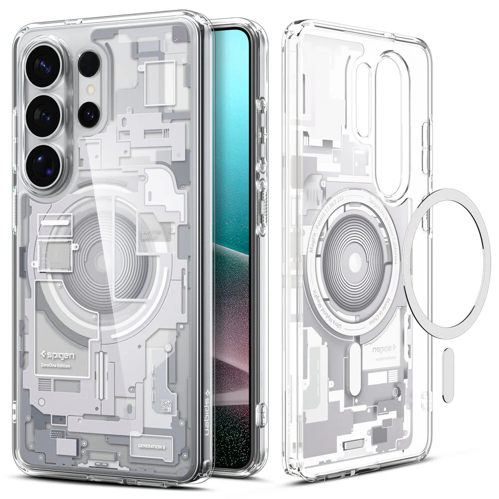 Spigen Galaxy S26 Ultra Ultra Hybrid (MagFit) Case (Zero One White) - Image 3