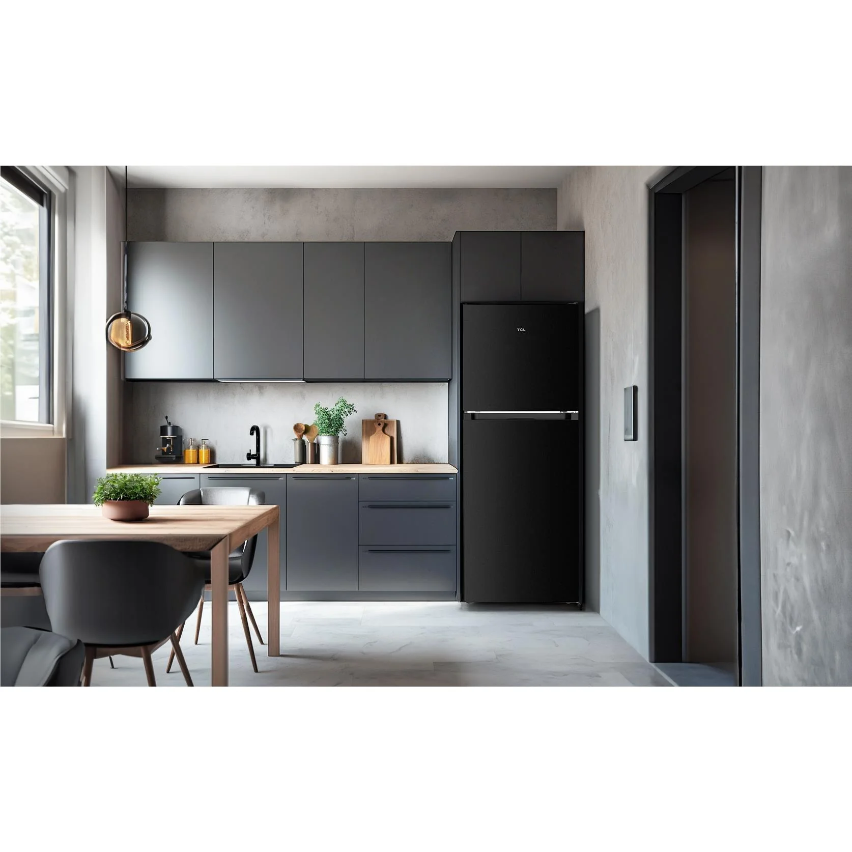 TCL P220TMB 197L Top Mount Fridge (Black) - Image 4