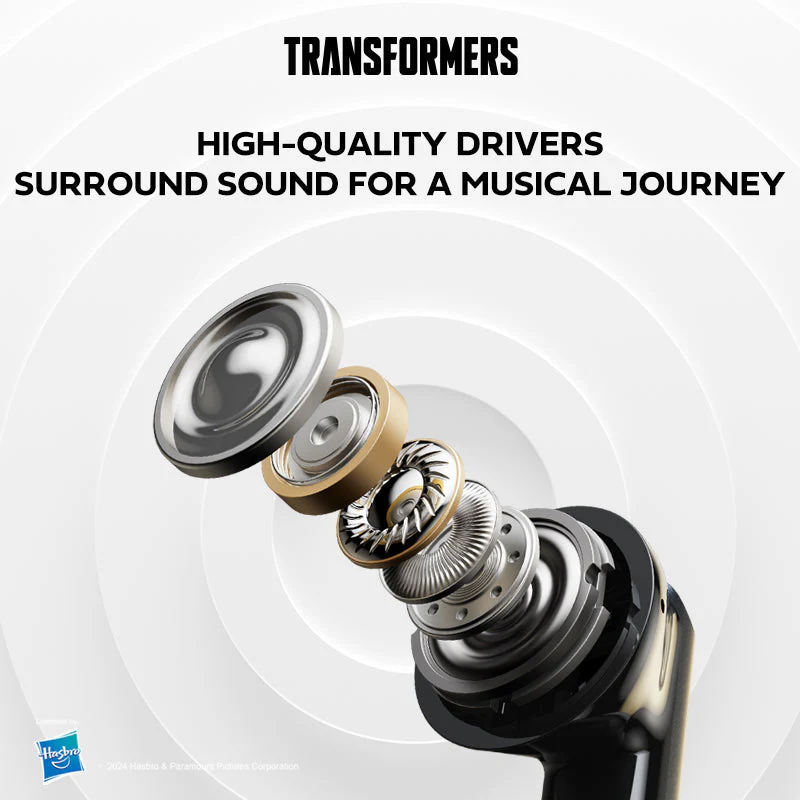 Transformers TF-T31 True Wireless Bluetooth 5.4 Earbuds (Yellow) - Image 3