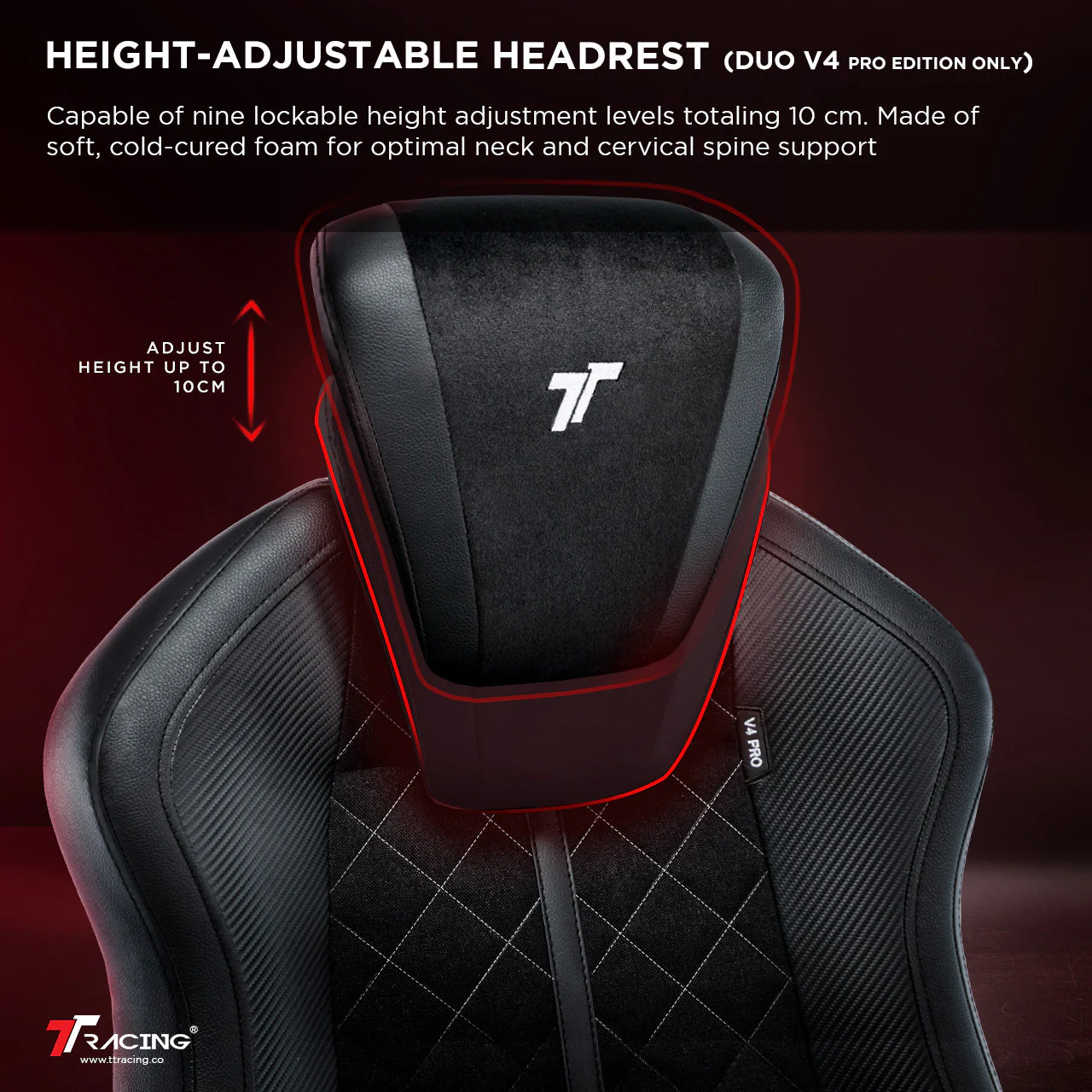 TTRacing Duo V4 Gaming Chair (Red) - Image 3
