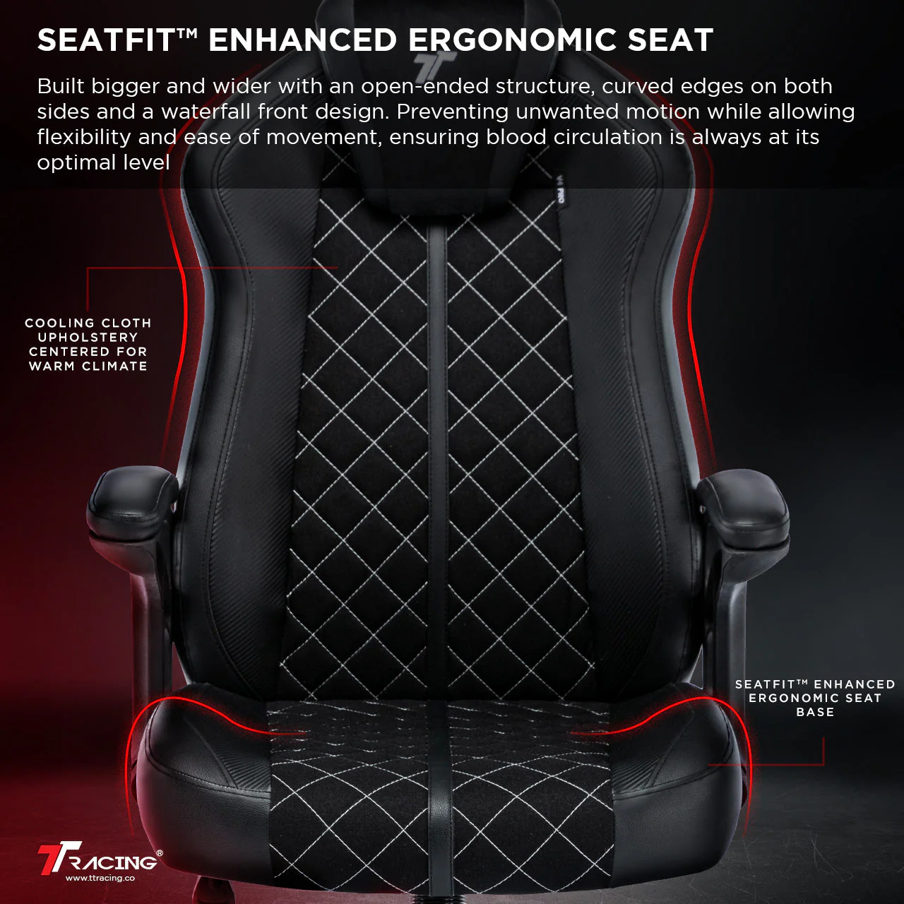 TTRacing Duo V4 Gaming Chair (Red) - Image 4