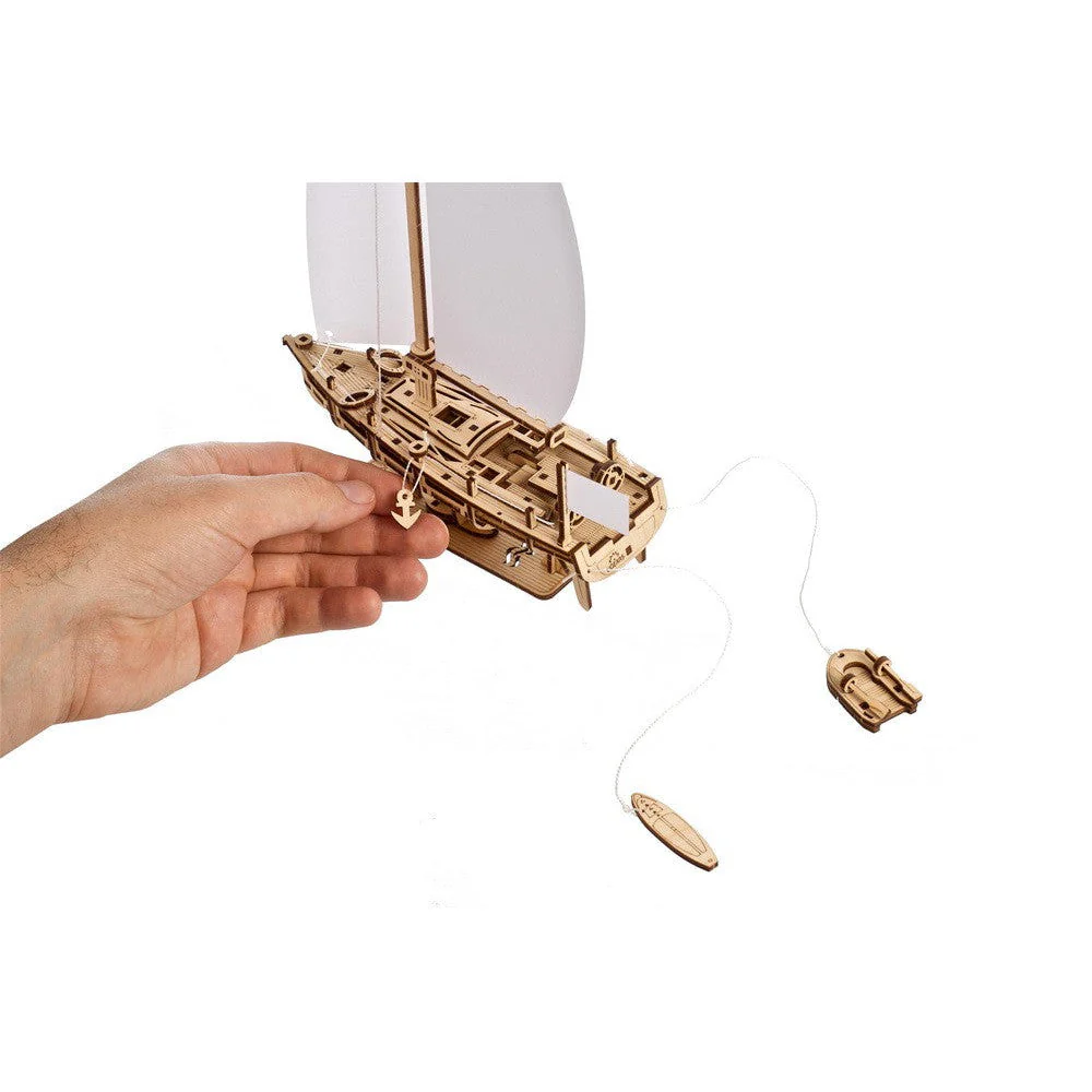 Ukraine Made Ugears Ocean Beauty Yacht Mechanical Wooden 3D Puzzle Model Kit - Image 5