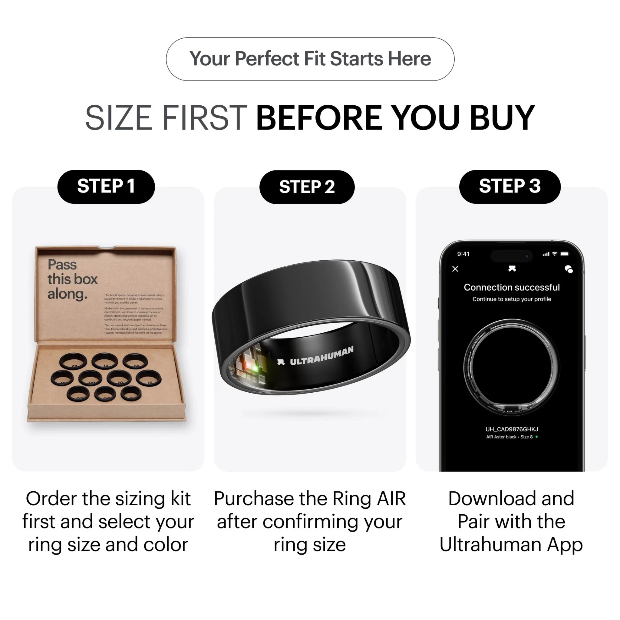 Ultrahuman Ring Air [Size 11] (Aster Black) - Image 2