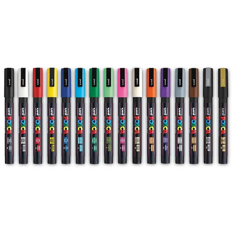 Uni POSCA PC-3M Paint Markers 1.3mm Assorted Colours 16 Pack - Image 3
