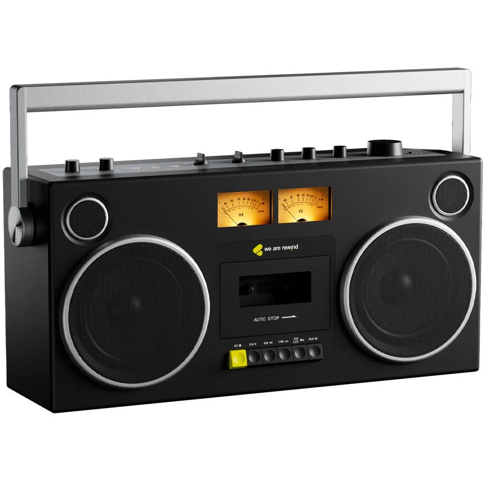 We Are Rewind Getto Blaster Cassette Player & Recorder (Curtis Black) - Image 2
