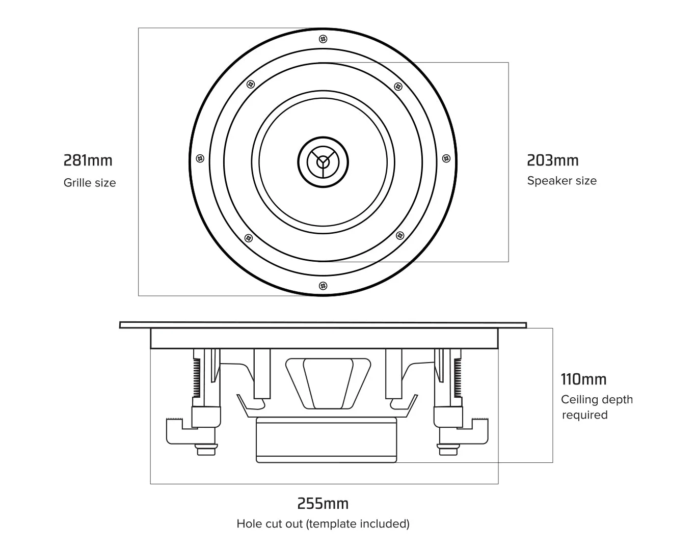 Weconic 8" Ceiling Speaker Package with 320W Bluetooth Amplifier LGC83 - Image 9
